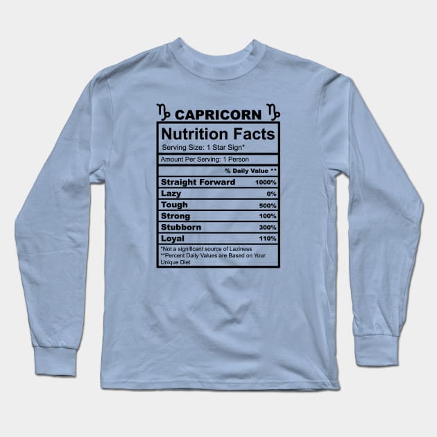 Capricorn Facts Long Sleeve T-Shirt by thechicgeek